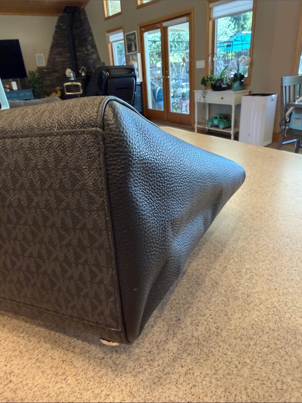 Michael Kors Black Tote with Silver Accents and Logo Print - Picture 9 of 16